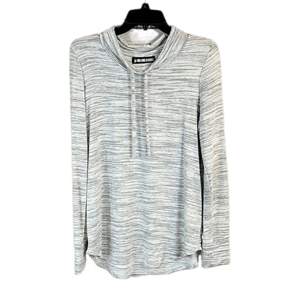 Ink Love And Peace Gray Marbled Cowl Neck Knit Sweater